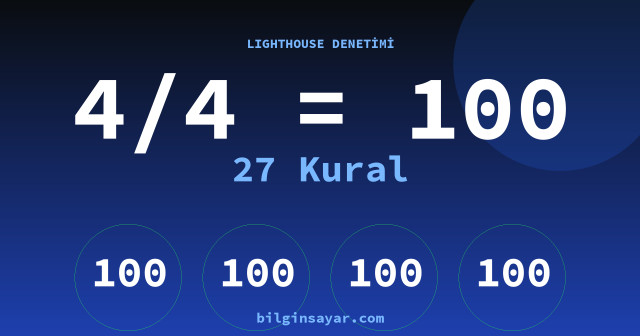 Lighthouse 4/4 = 100 — 27 Kural Kontrol Listesi