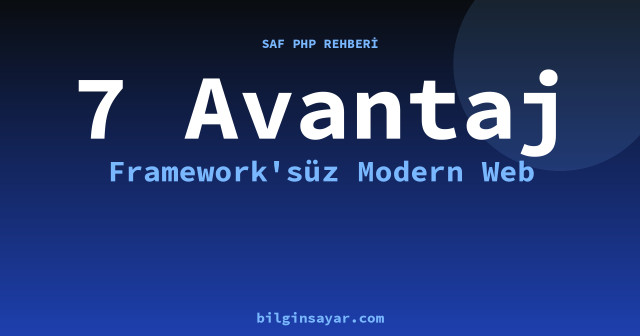 Saf PHP ile Modern Web: Framework'süz Kodlamanın 7 Avantajı
